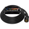 MICTUNING 8ft Trailer Cord with 7-Way Plug, Inline Junction Box