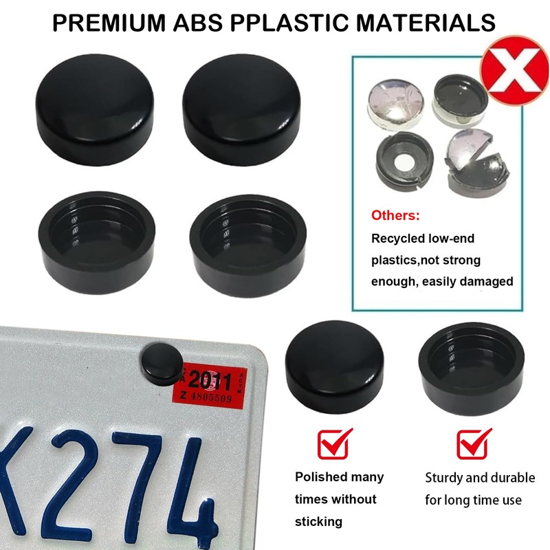 Wanheart Flat License Plate Cover Set 2 Pack White –