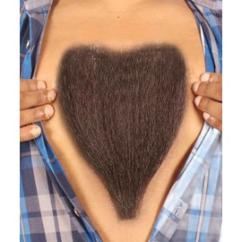 BC GOODS BY Cosplay Chest Hair for Men – Premium Human Hair Blend- Dark Brown