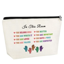 Mental Health Makeup Bag Inspirational Quotes for Women College Positive Self Love Gift for Her Teenage Daughter Sister BFF Equality Artwork Gifts Cosmetic Bag Encouragement Motivation Travel Pouch