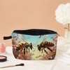 MoCaliduccious Two Bumblebees & Flowers Print Cosmetic Bag Vibrant Travel