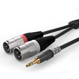 Sommer Cable Basic 1.5 m 3.5 mm Mini Jack to 2x XLR Male (L+R) Audio Adapter Instrument Cable 3-Pin Hicon Connectors HBA-3SM2-0150
