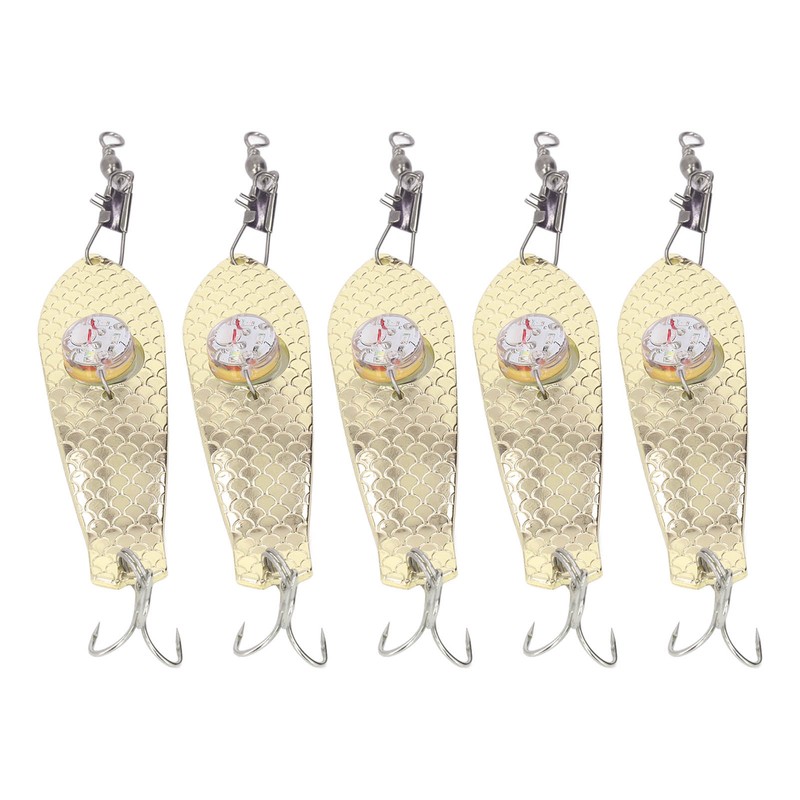 5PCS LED Fishing Lure Light Rustproof Stainless Steel LED Lighted