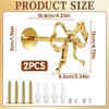 2Pcs Metal Bow Curtain Fixers, Curtain Holdbacks Gold Bow Decorations