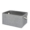 CREADARD Small Storage Box with Cotton Handles, Fabric Foldable Linen