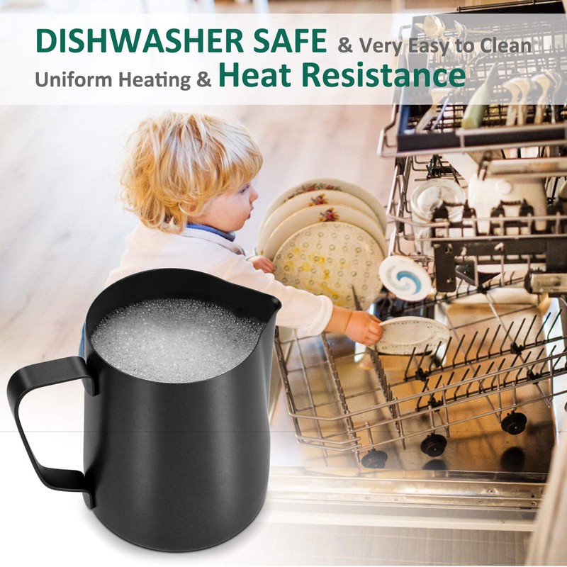 Milk Frothing Pitcher 600ml/20oz Steaming Pitchers Stainless Steel Milk Coffee