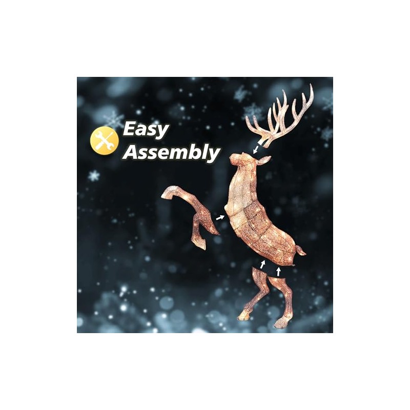 48" Lighted Elk, 90 UL Listed Warm White LED Lights