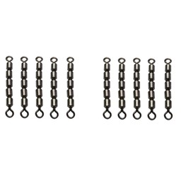 Set: 2-3 packs (10-15 pieces) Behr 5-fold swivel trout swivels black nickel, 9-19 kg fishing swivels + free Petri Heil! sticker (size 10, 14 kg)