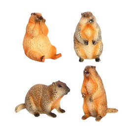 LOVIVER 4x Groundhog Model Figures Groundhog Desktop Ornaments Home Decor Miniature Art Decor Gopher Sculptures for Kids Party Favors
