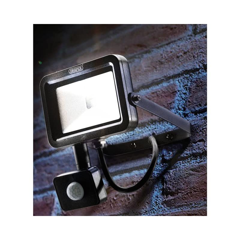 Draper 66036 Slimline Wallmounted 10W Cob LED Floodlight with PIR