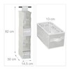 Relaxdays Fabric Hanging Shelf, Hanging Storage, 6 Compartments, 2 Drawers,