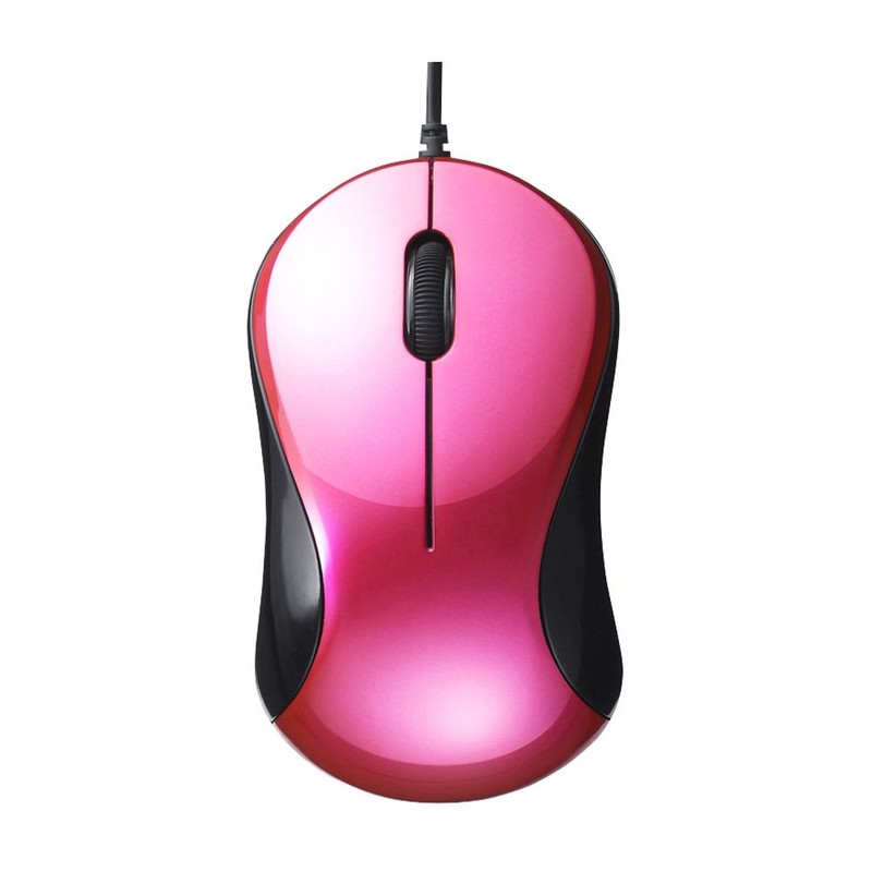 Buffalo BUFFALO Wired BlueLED Quiet 3 Button Mouse Pink BSMBU108PK