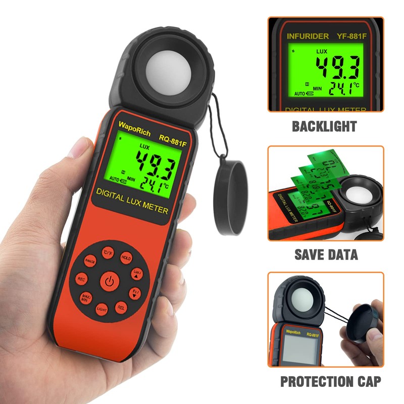 Light Meter, Illuminance Meter RQ-881F to Measure Light, Max Value
