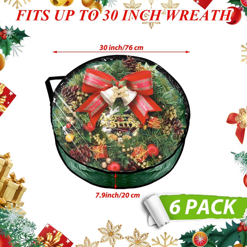 LDXDRU 6 Pack Wreath Storage Container, 30 Inch Wreath Storage