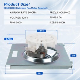 S0503B000 Fan Motor Assembly|Bathroom Exhaust Fan Motor for Broan-NuTone Fan Motor Replace 763RL/763RLN B Unit,763RL/769RL A Unit,763RLN 763RLN-R01 763RLL,Fit 769RF/769RL B Unit,50 CFM,2.0 Sones