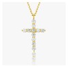 Funstree 14k Gold Plated Sterling Silver Diamond Cross Pendant Necklace