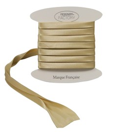 Beautiful Satin Bias Tape - Satin Bias Binding Ideal for Refined Finishes Both on the Outside of Your Creations and for Covering Your Seams. (By 5 Metres, Gold)
