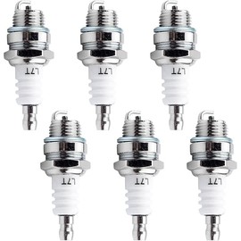 BRIOTA 6 Pcs L7T Spark Plugs, 2-Stroke Ignition Spark Plug for BM6A BPMR7A RCJ6Y RCJ7Y WSR5F 43CC-49CC Trimmer Blower Lawnmower Cutter Engine Accessory