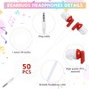 Saysurey 50 Pack Earbud Bulk Headphone Earphone Earbud with Wire
