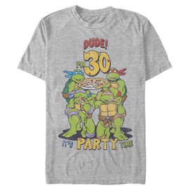 Nickelodeon Men's Big Ninja Birthday 30 T-Shirt, Athletic Heather, 4X-Large Tall