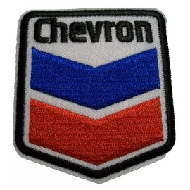 Chevron Gas Oil Patch~Car Auto Racing~2 5/8" x 2 3/8"~Embroidered~Iron or Sew On