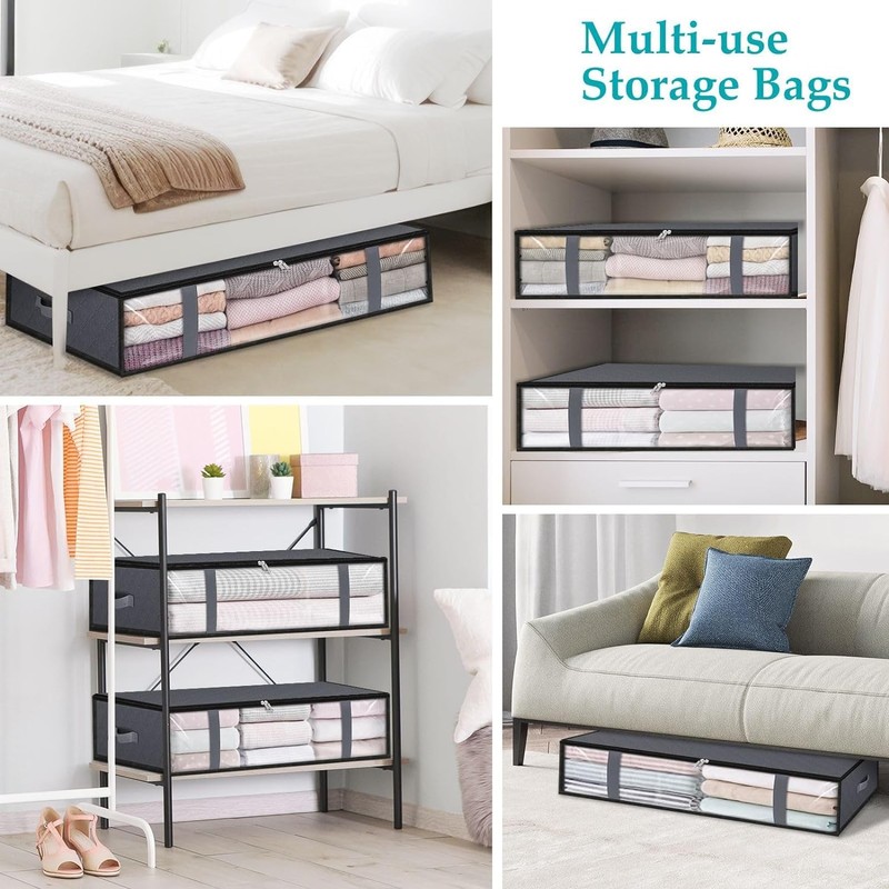 Underbed Storage Bags Clothes Storage Boxes - 40L Foldable Bedding