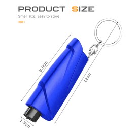 Flaconi Auto Notfallhammer,Notfallhammer Auto Mit Gurtschneider,Gurtschneider Notfallhammer,3-in-1 Sicherheitshammer Mit Gurtschneider,Geeignet für Autos, Zügen,Bussen,Booten und Lastwagen (Blau)