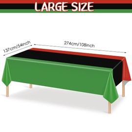 Tatuo 3 Pieces Juneteenth Tablecloths Black History Month Table Cloths Tri Colored Plastic Tablecloth Disposable African Table Cover Red Black and Green Party Dining Kitchen Decoration Supplies