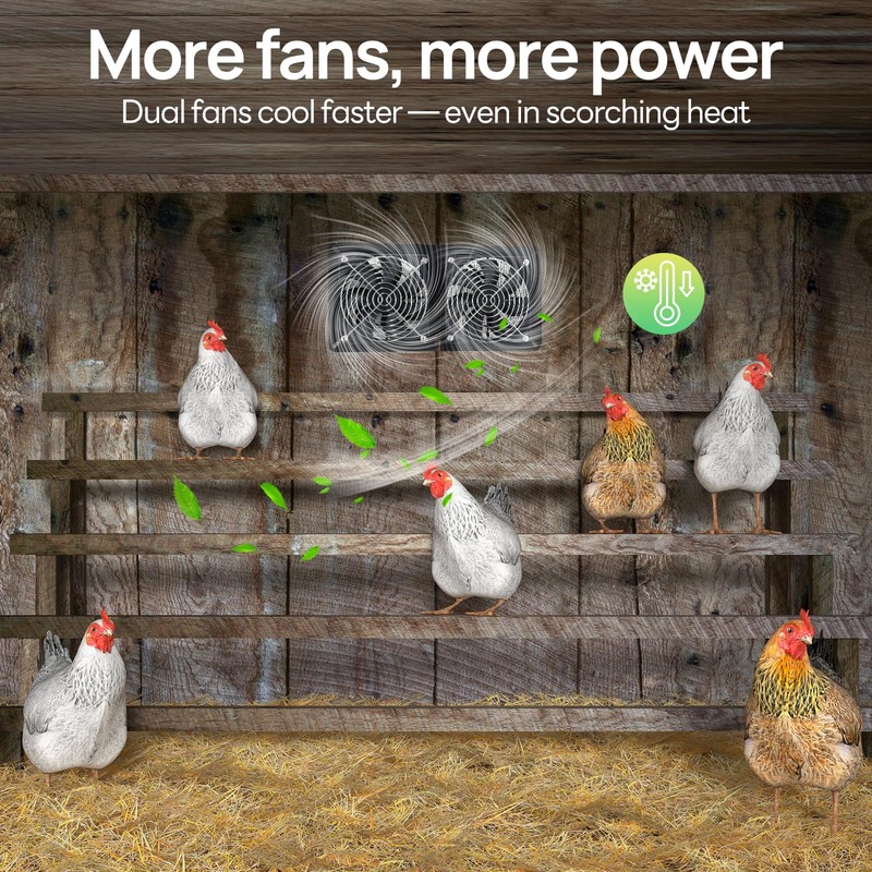 DC HOUSE 20W Solar Fan Powered Exhaust Fan for Chicken