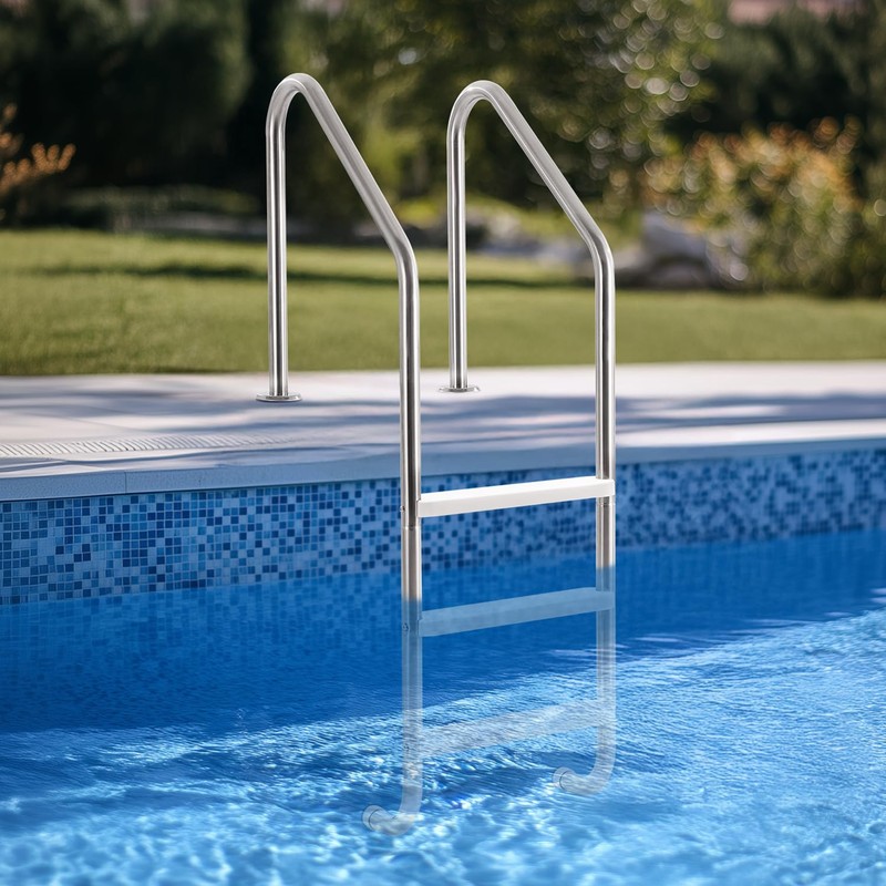 VEVOR Swimming Pool Ladder, 3-Step Double Handrails Stairs with Non-Slip