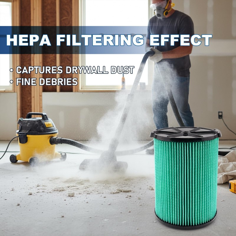 VF6000 HEPA Filter 2-Pack Compatible with Ridgid 5-20 Gallon Vacuums