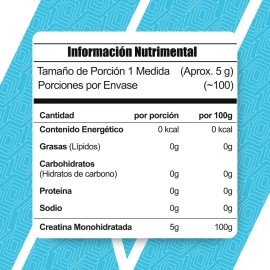 Creatina Meta Nutrition Monohidratada 1050 Gr 210 Servicios Sabor Sin sabor                                                                           