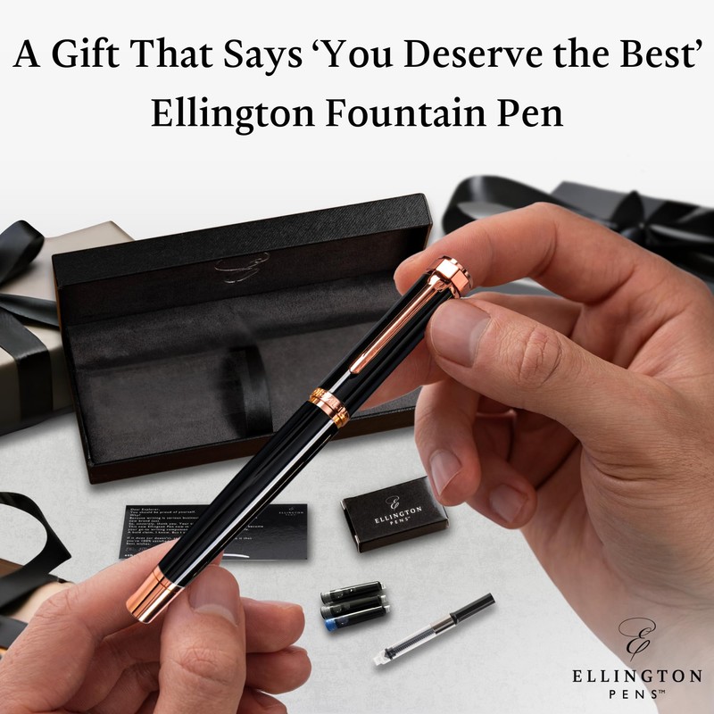 Ellington Pens Luxury Fountain Pen Set - Smooth Medium Nib-