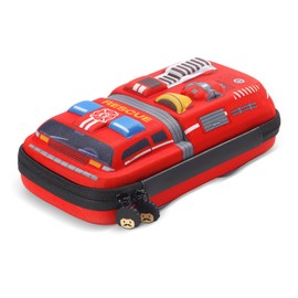rockpapa Large-Capacity Fire Truck Pencil Case, Pencil Box, Storage Box for School Students Boys Teens Kids Toddlers Red