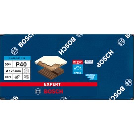 Bosch Professional 50x Expert C470 Sandpaper (for Hardwood, Paint on wood, Ø 125 mm, Grit 40, Accessories Random Orbital Sander)