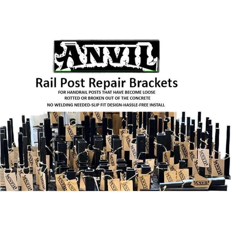 Anvil Repair 1" Rusted Out Black Iron Step Railing Posts