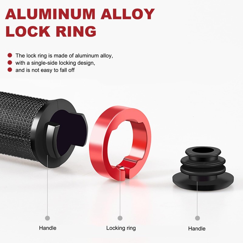 HAPPOW 2Pcs Bike Handlebar Grips,Non-Slip Rubber MTB Grips with Aluminum
