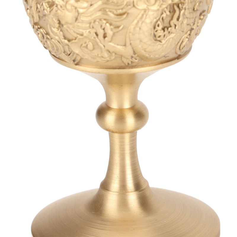 Gold Chalice Retro Embossed Style Thickened Brass Luxurious Elegant Luster