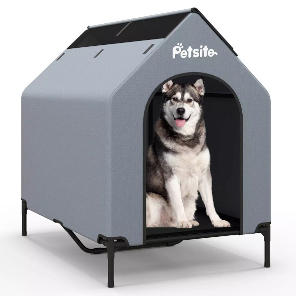 Costway 43" Elevated Dog House Large Pet House for Medium