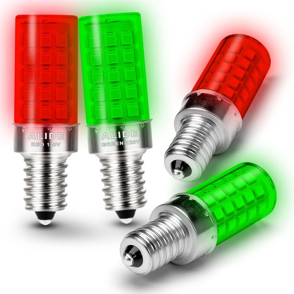 ALIDE Red Green E12 LED Candle Light Bulb4W, 40Watt Equivalent,