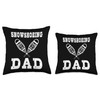 Snowshoeing Dad Snowshoe Hiking Snowshoer Men Father's Day Throw Pillow