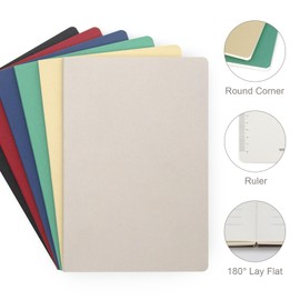 Soft Cover Journal Notebooks 6 Pack A5 Notebook College Ruled Lined Writing Journal 5x8.25 Inches 96 Pages for Writing Work Travel School Business Journaling Notebooks A5 Journal for Women and Men