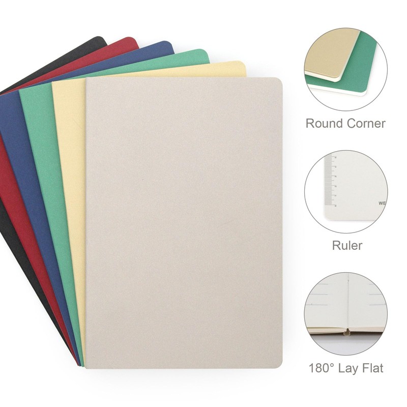 Soft Cover Journal Notebooks 6 Pack A5 Notebook College Ruled