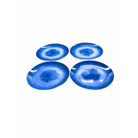 Royal Norfolk Blue Burst  Dinner Plate 7” Set Of 4