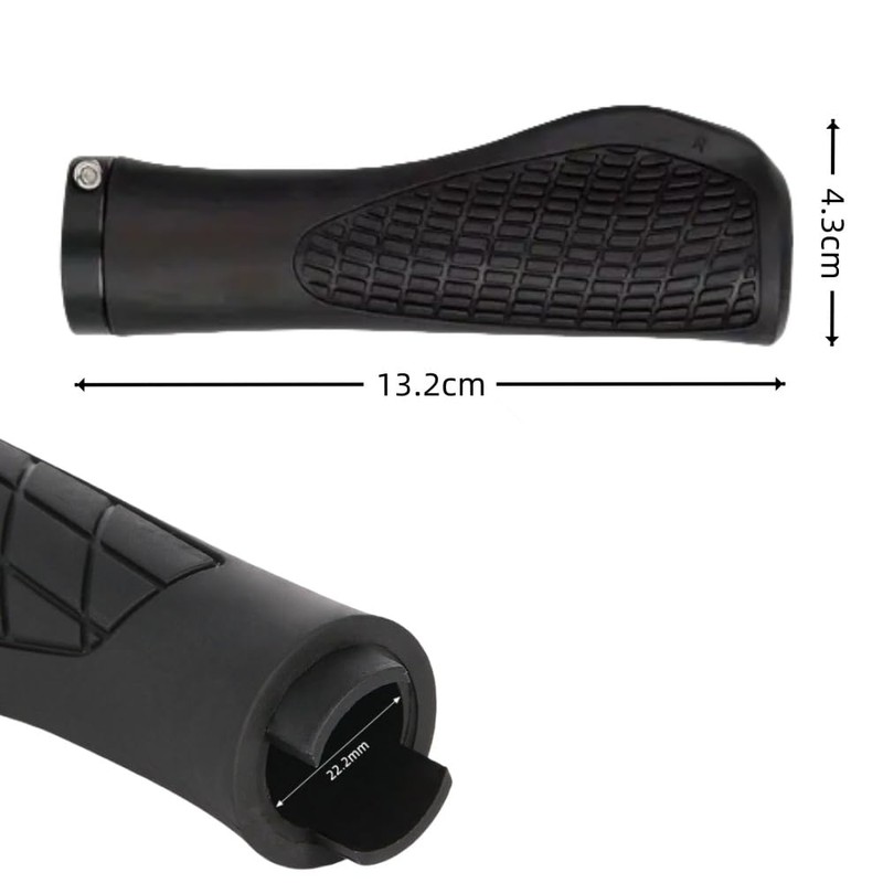 Loopunk Bicycle Handle Grips, Black, 1 Pair (2 Pieces) Set,