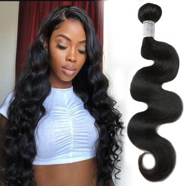 EclatWigs 12A Unprocessed Brazilian Human Hair Body Wave human hair bundles 1 Bundles 22 Inch 100g/Pack Natural Black soft Smooth Double Weft Quick Weft Extensions for Women