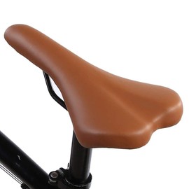 Bike Seat, 2 Colors Shockproof Wear-resistant PU Leather Bicycle Saddle Cycling Cushion (Brown)