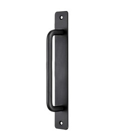Tiberham Sliding Door Handle, 180 mm Heavy Duty Pull Push Door Handles with Back Plate, Gate Handle Toilet Door Pull Plate Wooden Cabinet Cupboard Handle Hardware (Black)