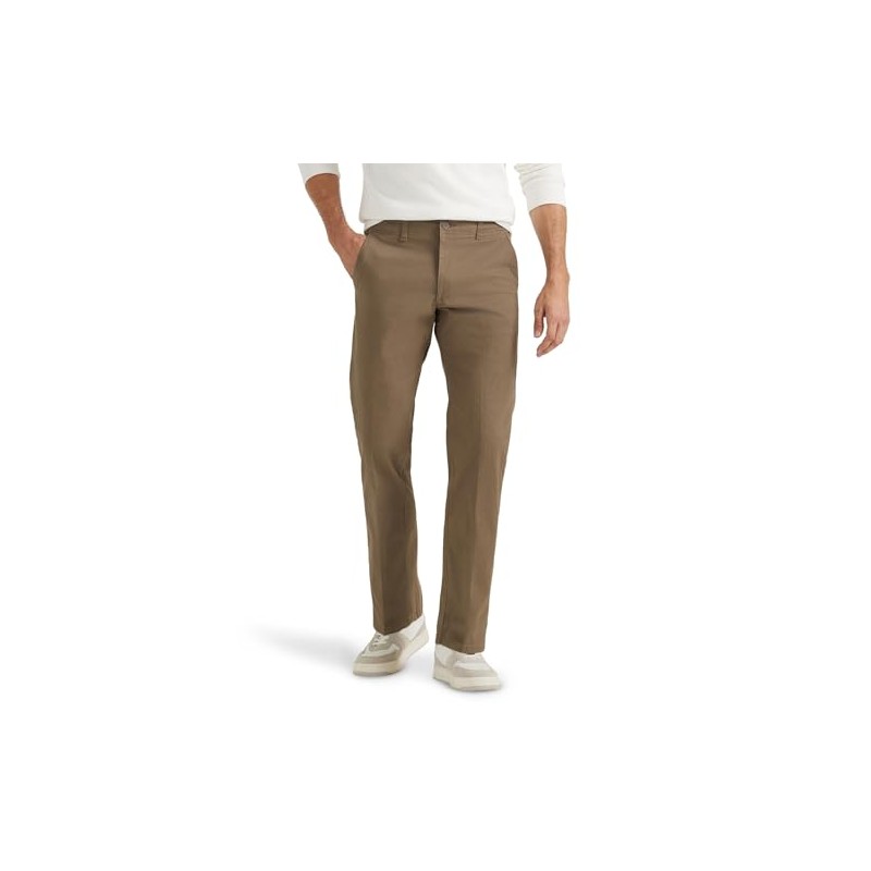Lee Men's Extreme Comfort Khaki Casual Pants, Wood Spice, 38W