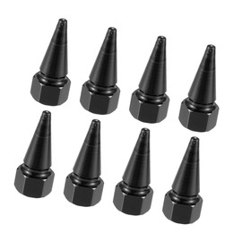 TUCKBOLD 8pcs Black Car Spike Wheel Tyre Tire Valve Air Stem Cap Cover Automotive Parts